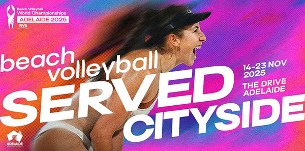 Vibrant new branding launched for Adelaide’s Beach Volleyball 2025 World Championships