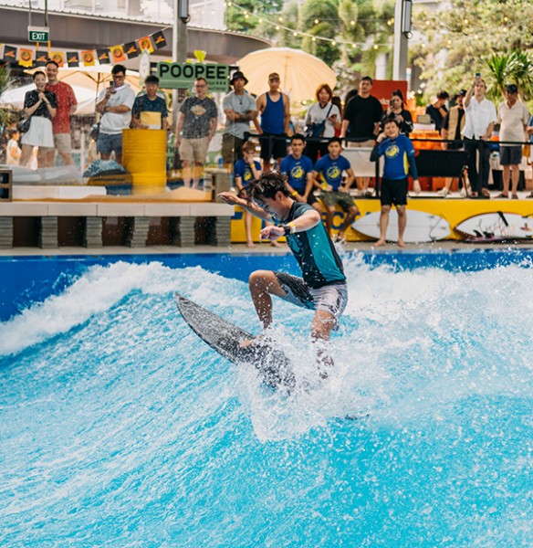 Surf challenges among Grand Prix Season Singapore 2024 race-themed programming