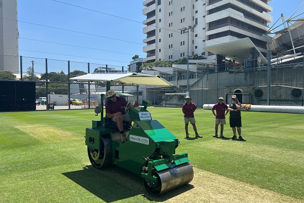 Australia’s first electric powered ground roller put to use at The Gabba