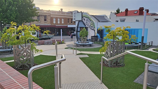 New modern urban park opens in North Hobart