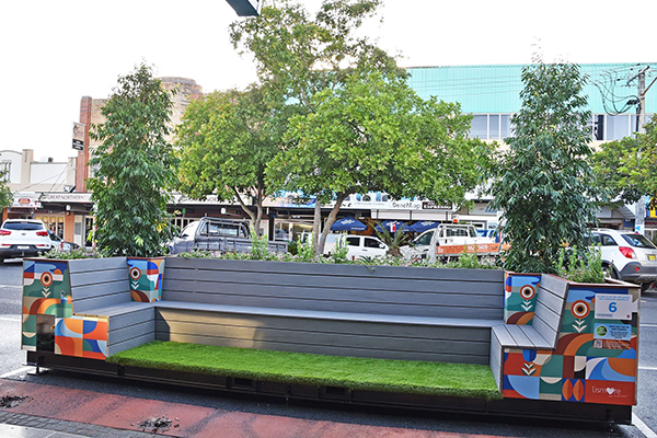 Lismore installs colourful parklets to attract visitors back to CBD