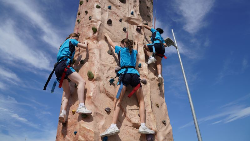 Parramatta’s schoolgirls participate in sport clinics at Sydney Olympic Park