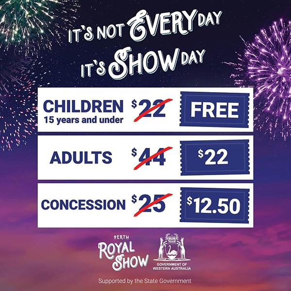 Free and discounted tickets for 2024 Perth Royal Show