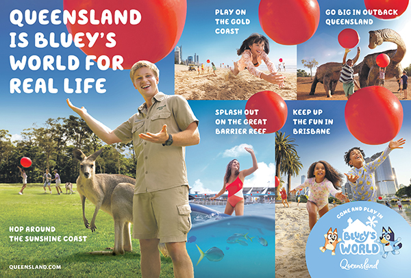 Tourism and Events Queensland features Bluey and Robert Irwin in $9 million campaign