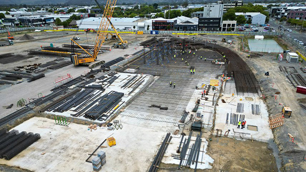 Major concrete pours signal the start of Te Kaha’s main construction
