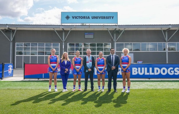 Victoria University elevates support of Western Bulldogs AFLW team